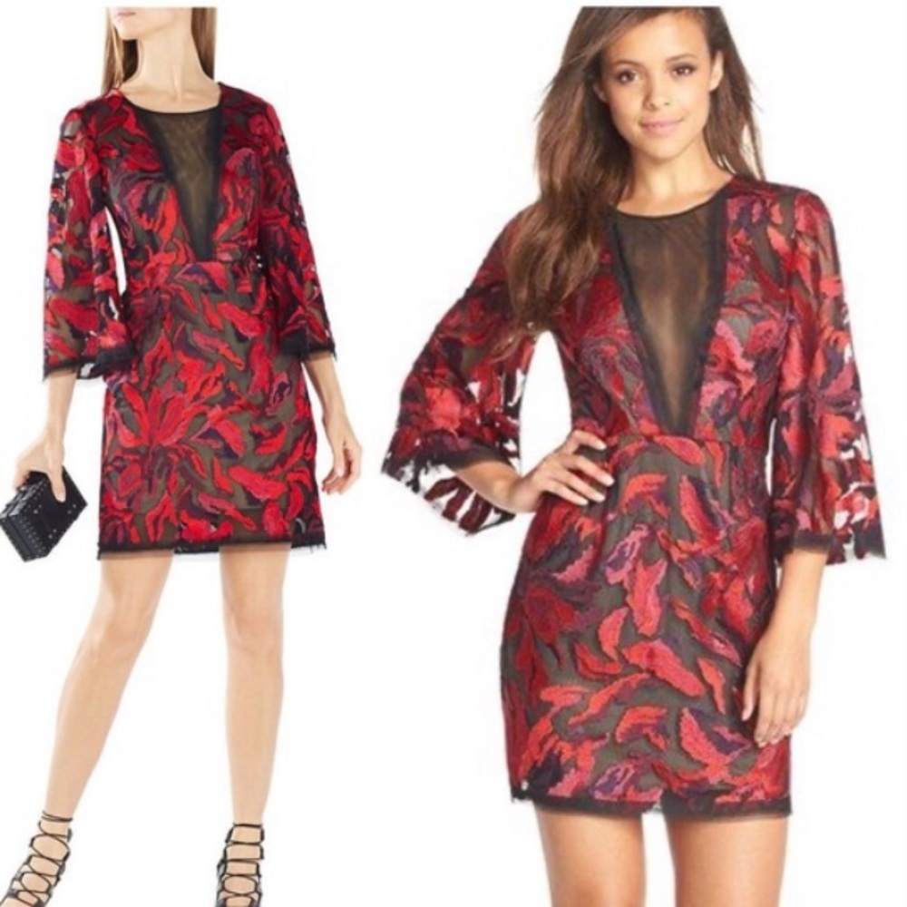 Nwot BCBGmaxazaria Yasmyn Embroidered Dress
